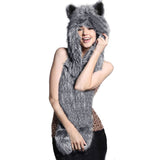 3 In 1  Faux Animal Fur Hat - Offy'z6