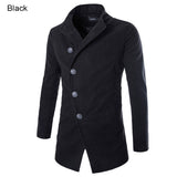 New Fashion Brand 2015 Winter Men Wool Jacket Coat Stand Collar Single Breasted Solid Casual Long Men Overcoat  M-XXL - Offy'z6