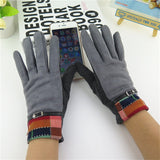 New Fashion Thickening Girls Warm Gloves Novelty Winter    Stitching design Outdoor Touch Screen Gloves 4 Colors - Offy'z6