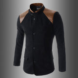 New Hot Drop shipping Man down Wholesale 2015 men's long Spring wool blend Tench coats long sleeves - Offy'z6