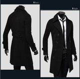 New Hot Drop shipping Plus Size XXXL Man down Wholesale 2015 men's long Spring wool blend Tench coats&jacket long sleeves - Offy'z6