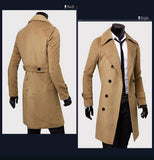 New Hot Drop shipping Plus Size XXXL Man down Wholesale 2015 men's long Spring wool blend Tench coats&jacket long sleeves - Offy'z6