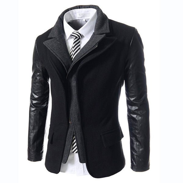 New Dress Fashion 2015 New Winter Men's Suits Dust Coat Men Slim Fit Solid Wool Male Overcoat Men's Casual suits 3color M-XXL