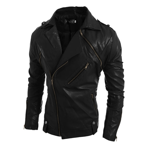 New Fashion 2015 Quality Detachable Winter Men Coat Leather Jacket Locomotive Black Leather Jacket Men Sleeve Removable M-3XL