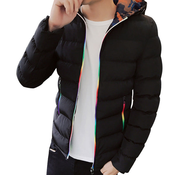 Muliti-color zipped Overcoat Hooded Jacket