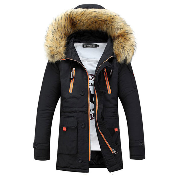 Fur Hooded Mid-Long Coat