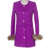 Fur Sleeve Wool Coats - Offy'z6