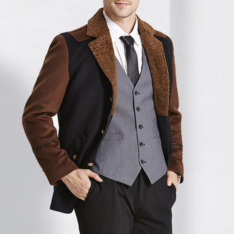 Solid Blends Casual Double Breasted Coat
