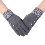 Lace Decoration Screen Winter Warm Gloves - Offy'z6