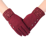 Lace Decoration Screen Winter Warm Gloves - Offy'z6