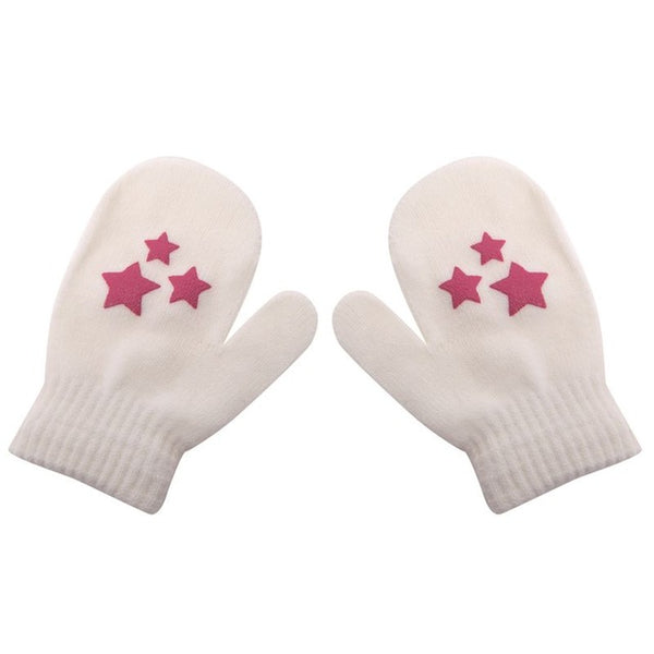 Kid's Stars + Heart Pattern Warm Gloves
