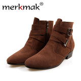 Women's  Pointed Toe Leather Suede  Boots - Offy'z6