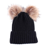 Women Fashion Keep Warm Winter Hats Knitted Wool Hemming Winter Hats For Girls Adjustable pompon mink hats - Offy'z6