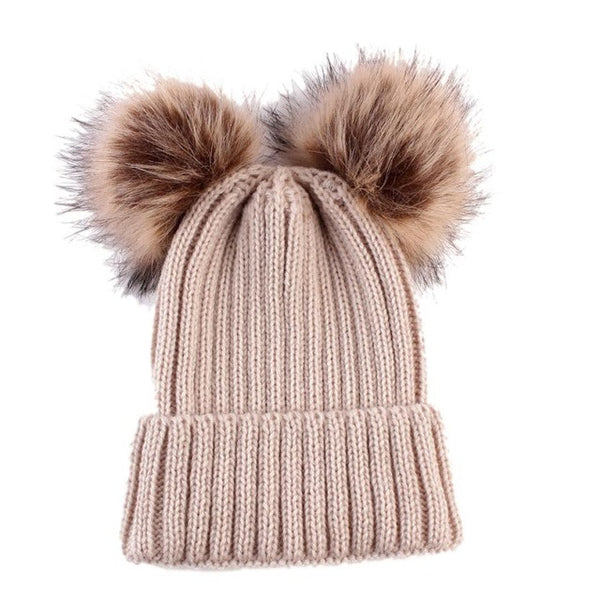 Women Fashion Keep Warm Winter Hats Knitted Wool Hemming Winter Hats For Girls Adjustable pompon mink hats