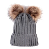 Women Fashion Keep Warm Winter Hats Knitted Wool Hemming Winter Hats For Girls Adjustable pompon mink hats - Offy'z6