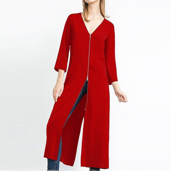 V Neck Outwear Coat