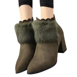 Faux Fur Decorative Winter Shoes- Women'z - Offy'z6