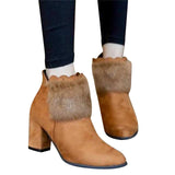 Faux Fur Decorative Winter Shoes- Women'z - Offy'z6