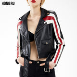 Leather Red Stripe Jacket - Offy'z6