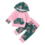 Floral Hoodie Tops + Pants baby Outfits - Offy'z6