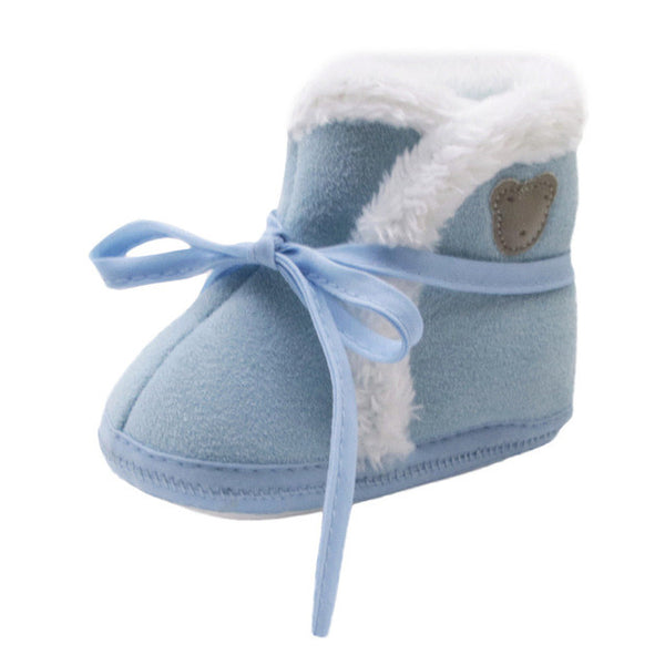 Toddler Newborn Baby winter shoes Bear Print Soft Sole Boots Prewalker Warm Shoes baby boots drop ship