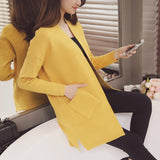 New Women Long Sleeve Sweater Knitted Wool Cardigans Fashion Loose Sweater Outwear Plus Size Jacket Coat - Offy'z6