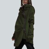 S-5XL ZANZEA Women Fashion Casual Irregular Zipper Pockets Hooded Coat Outwear Jacket Hoodie Sweats Sweatshirt Plus Size - Offy'z6