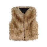Girl's Faux Fur Waistcoat Thick Coat - Offy'z6