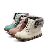 Fur boots lace up round toe - Offy'z6