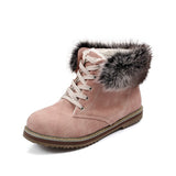 Fur boots lace up round toe - Offy'z6