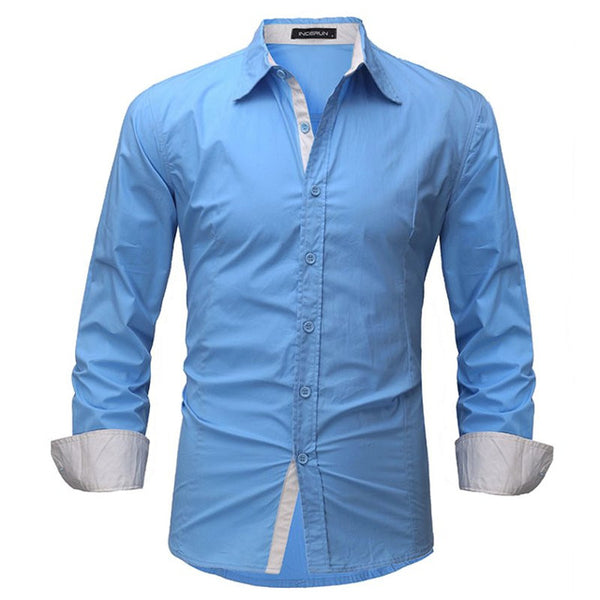 Casual Long Sleeve Soft Cotton Top Dress Shirt Plus Size