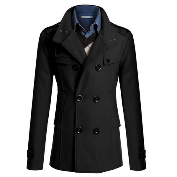 Slim Fit Overcoat Wool Blend Jacket