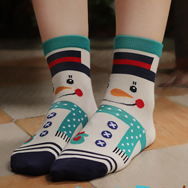 3D Cartoon Snowman Socks