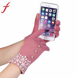 Lace Decoration Screen Winter Warm Gloves - Offy'z6