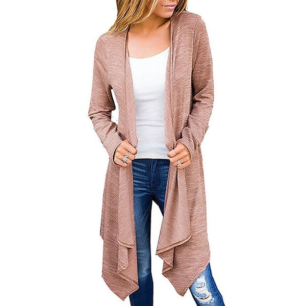 Women Fashion Long Sleeve Solid Open Front 2017 Autumn Jacket Casual Loose Elegant Coat OL Business Outwear Newest Ladies Tops