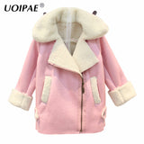 UOIPAE Winter Jacket For Kids 2017 Casual Plus Velvet Thick Warm Coat Girls Long Sleeve Solis Simple Children Clothing 4103M - Offy'z6