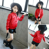 Solid Color Children's Leather Jacket - Offy'z6