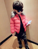 UOIPAE Boy Kids Jacket 2017 Casual Solid Color Winter Children Coat Fur Collar Cap Long Sleeve Simple Boys Clothes 5734W - Offy'z6
