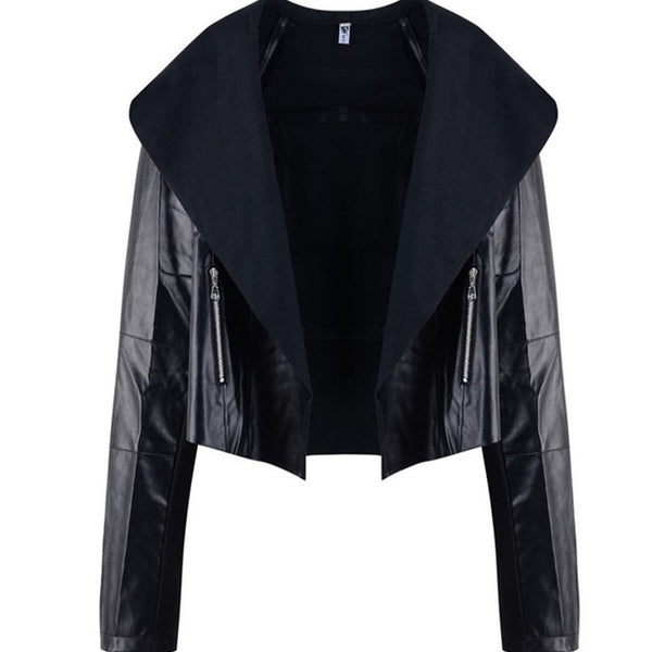 Elegant loose Leather Coat Jacket