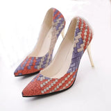 Plaid pointed toe Heels - Offy'z6